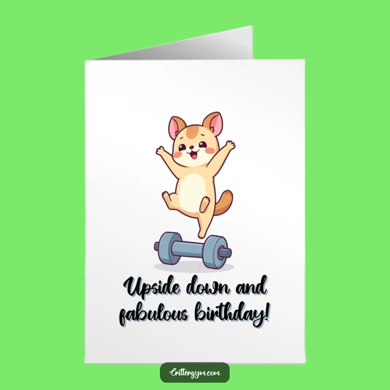 Free Printable Birthday Card: Funny Animal Handstand - Hilarious Downloadable Gift