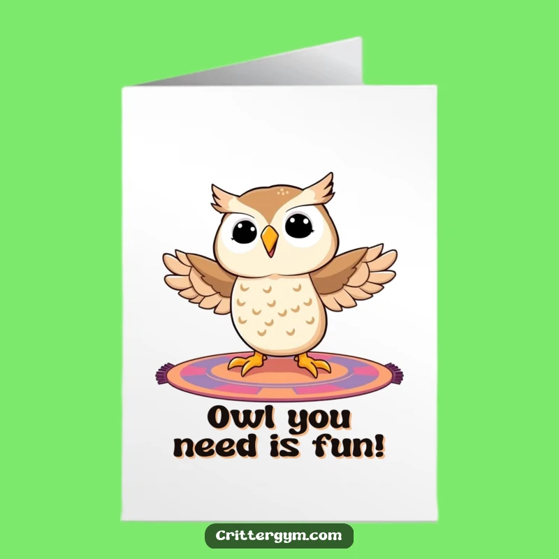 Free Printable Birthday Card: Funny Owl Splits - Hilarious Downloadable Gift!