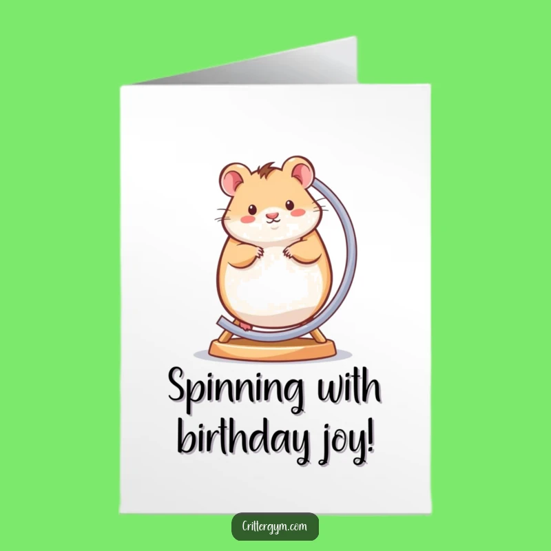 Free Printable Birthday Card: Hamster Wheel Spin, Energetic Humor, Downloadable Fun