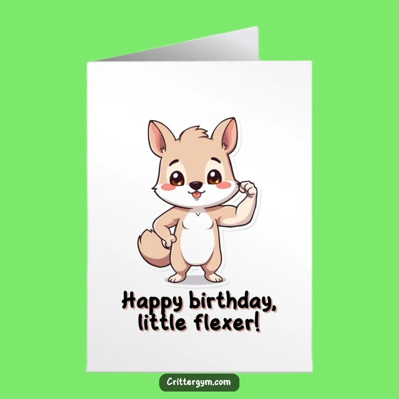 Free Printable Birthday Card: Tiny Bicep Flex - Funny Strength Gift Downloadable