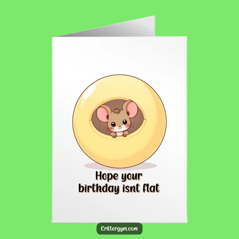 Free Printable Mouse Birthday Card: Funny Deflated Ball Surprise, Downloadable Gift for Quirky Celebrations