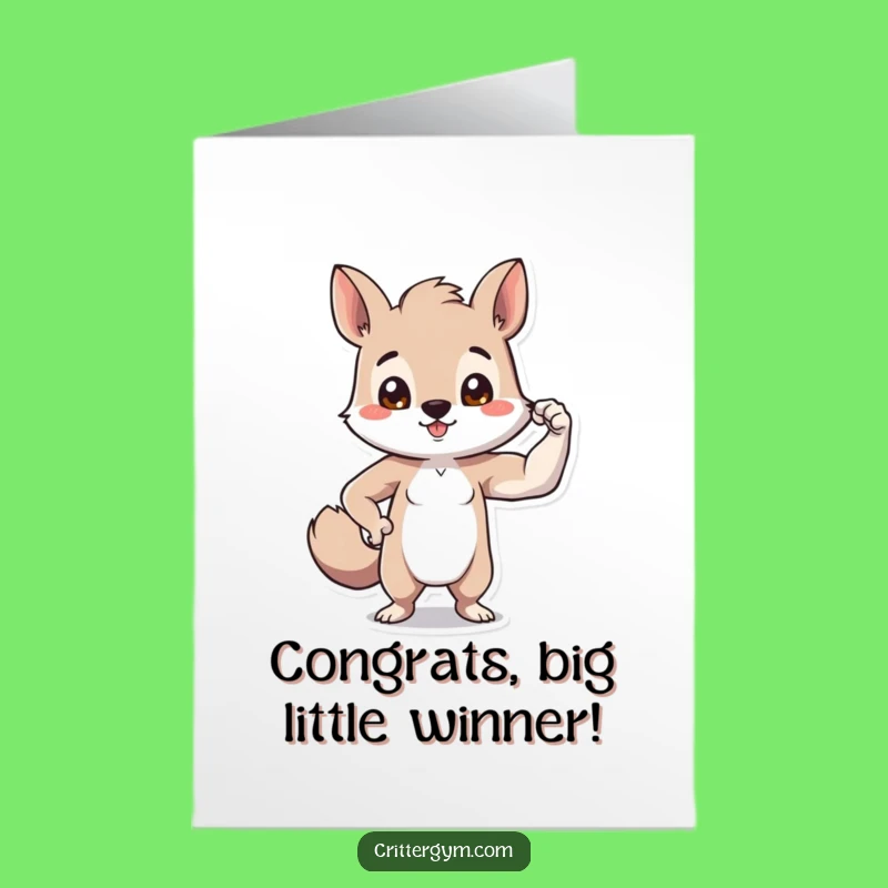 Free Printable Congrats Card: Tiny Bicep Flex - Humorous Achievement Downloadable