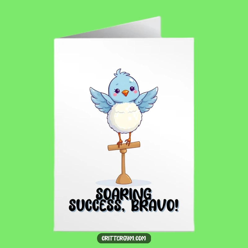 Free Printable Congrats Card: Ballet Bird Balance Beam Funny Downloadable Gift