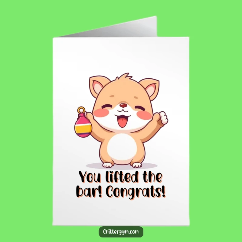 Free Printable Congrats Card: Cheerful Lifter Success Downloadable Gift