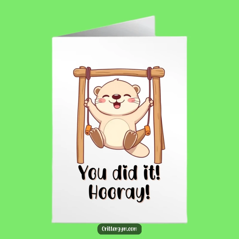 Free Printable Congrats Card: Otter Swinging Success, Amazing Downloadable Gift!