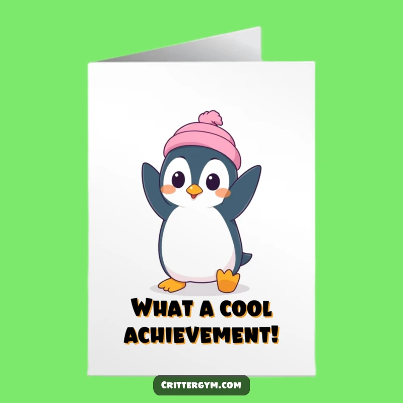 Free Printable Congrats Card: Penguin Handstand, Awesome Downloadable Gift!