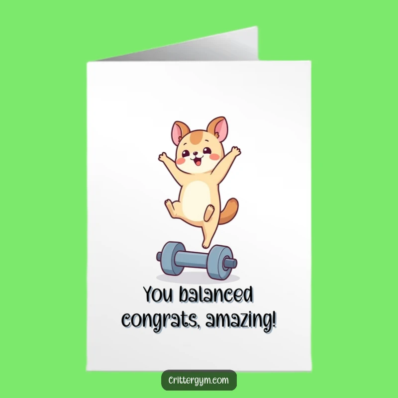 Free Printable Congrats Card: Animal Handstand - Funny Achievement Downloadable Gift