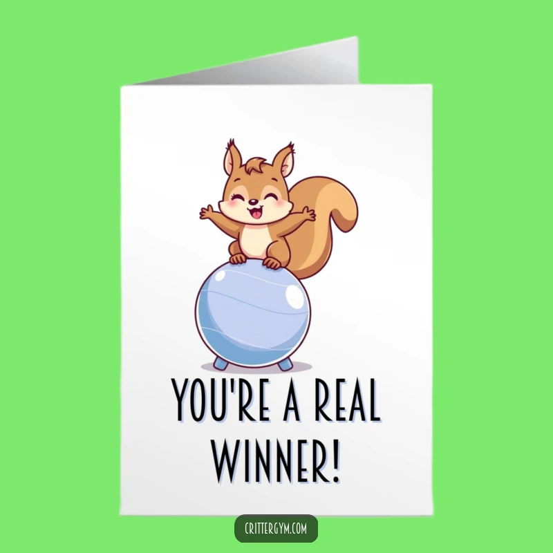 Free Printable Funny Squirrel Congrats Card: DIY Downloadable Balance and Success