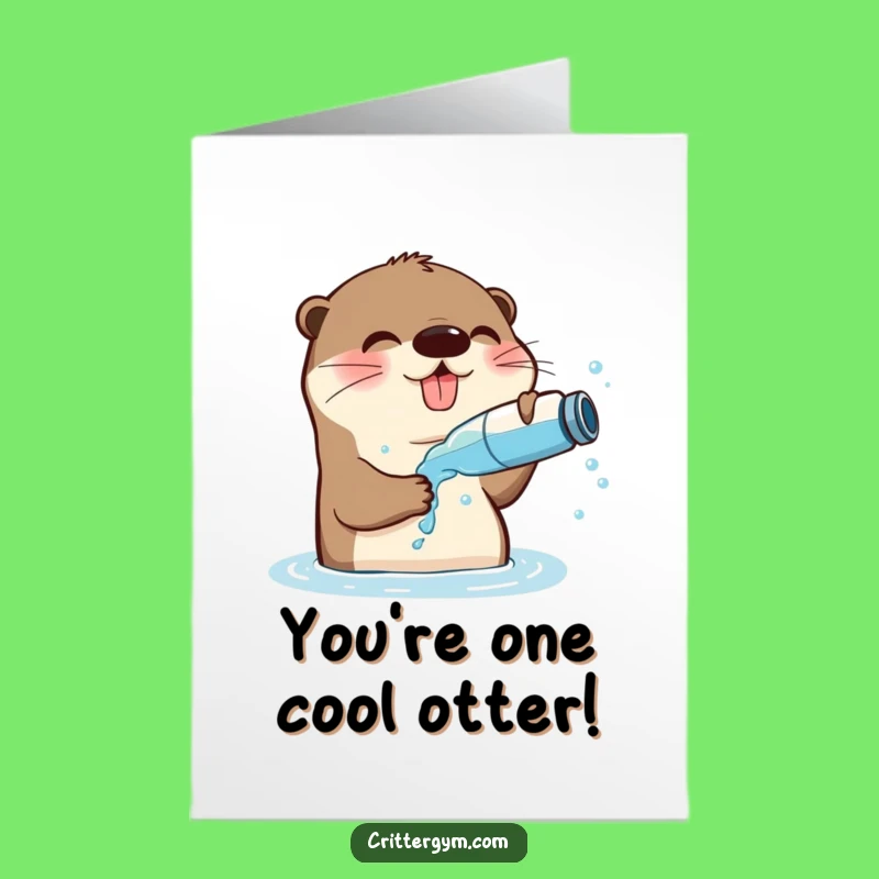 Free Printable Funny Otter Congratulations Card - Refreshing Splash Downloadable
