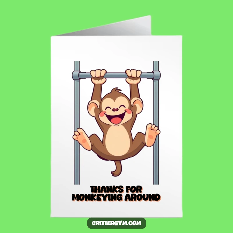 Free Printable Monkey Thank You Card: Upside Down Gratitude, Downloadable DIY