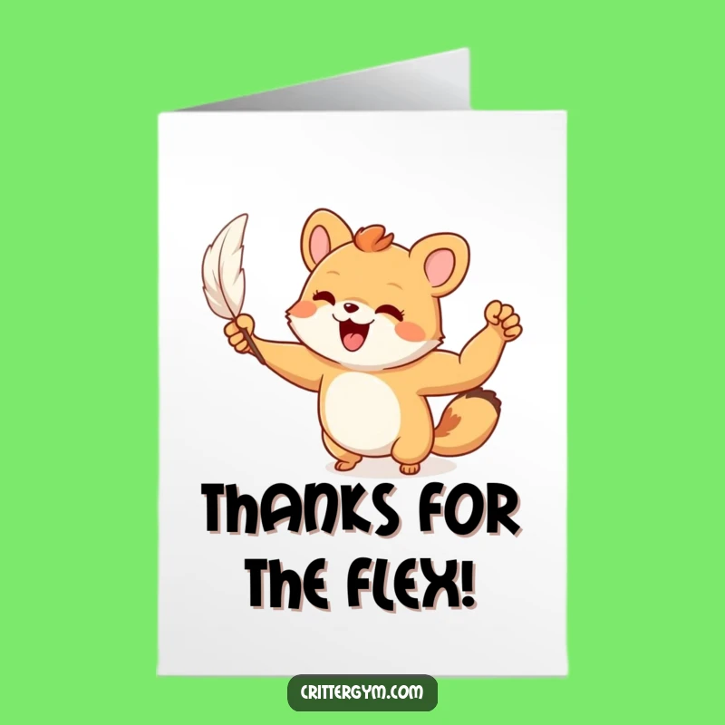 Free Printable Thank You Card: Tiny Muscle Flex Thanks, Hilarious Gratitude Greeting Download