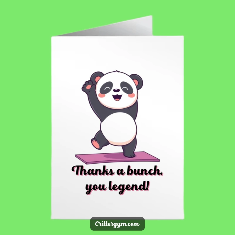 Free Printable Thank You Card: Panda Handstand Wobble Downloadable Gift of Gratitude