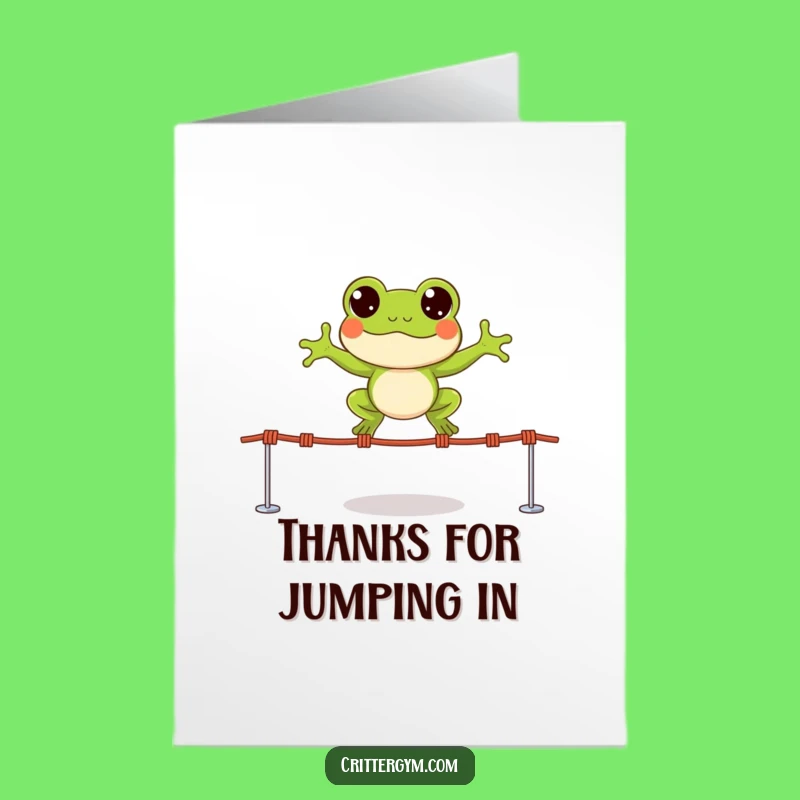 Free Printable Thanks Card: Frog's Leap of Gratitude, Sweet Downloadable Gift!
