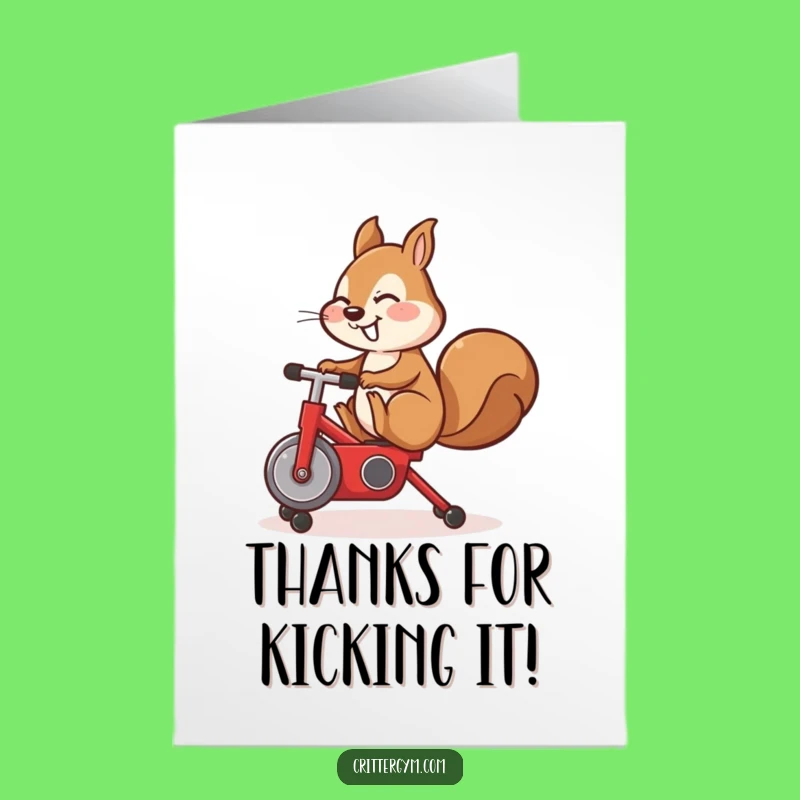 Free Printable Card: Thanks For The Boost! Funny Squirrel Fitness Gift!