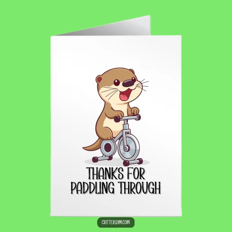Otter Bike Thank You Card - Free Printable Express Thanks Adorably!