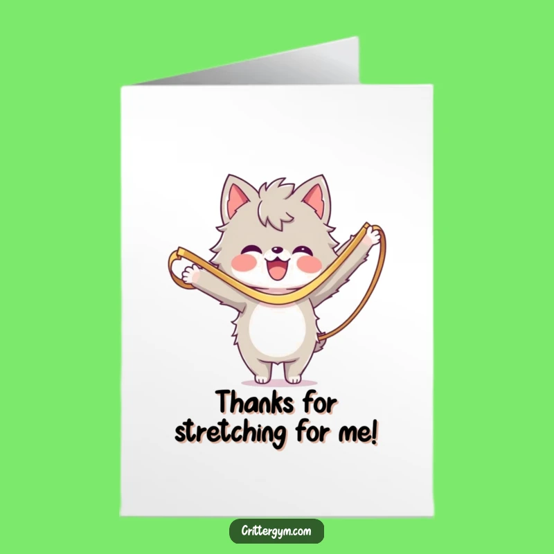 Funny Free Printable Thank You Card: Furry Fitness Friend Gratitude Downloadable Gift