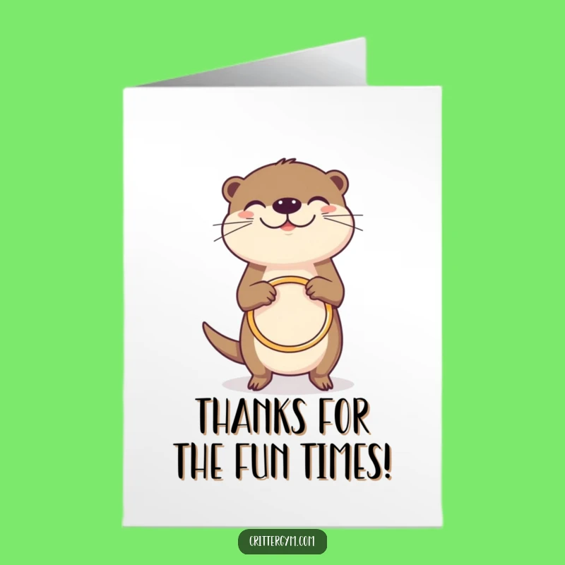 Free Printable Thank You Card: Otter's Hoop Thanks, Downloadable Gratitude