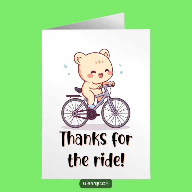Free Printable Thank You Card: Creature's Energetic Thanks, Hilarious Gratitude Greeting Download