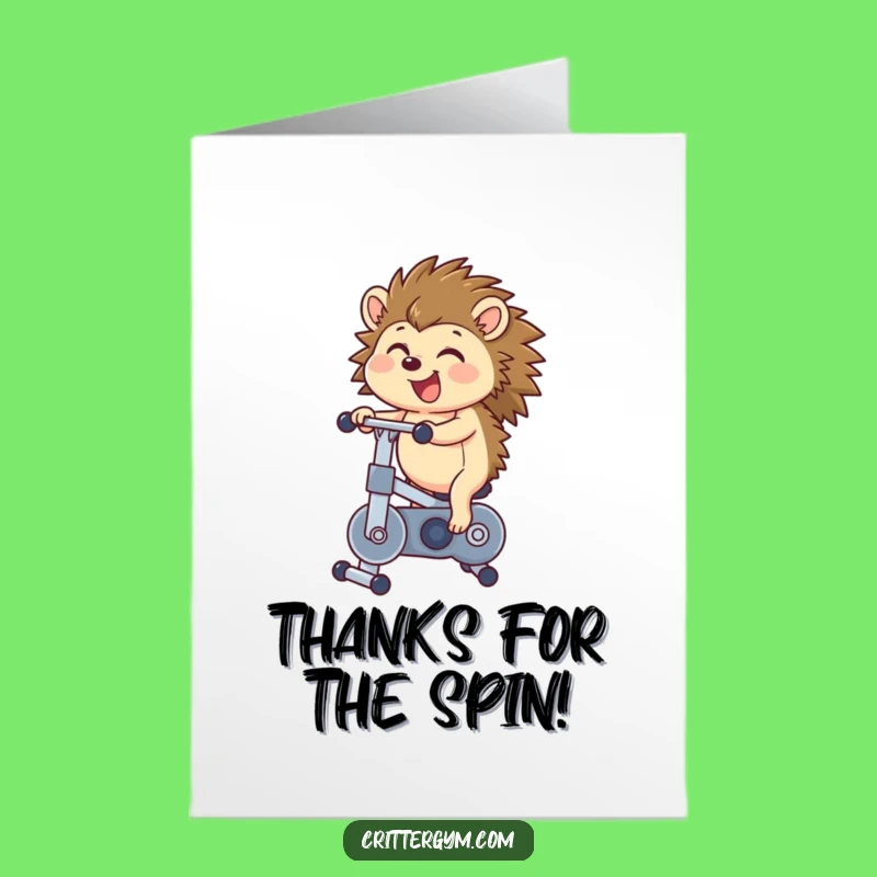 Free Printable Thank You Card: Hedgehog Bike Gratitude - Funny Downloadable Gift!