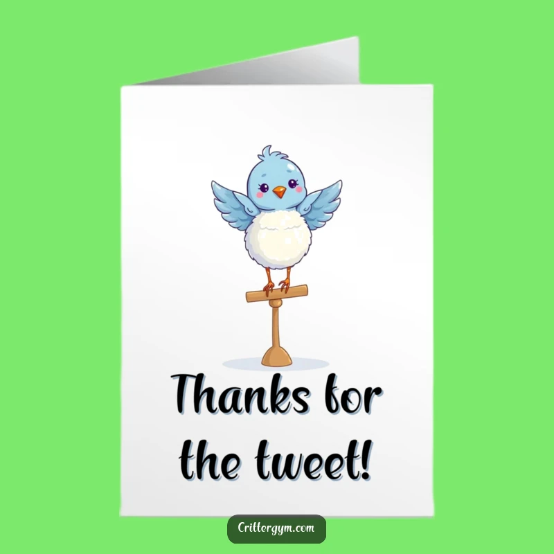 Free Printable Thank You Card: Ballet Bird Balance Beam Funny Downloadable Gift