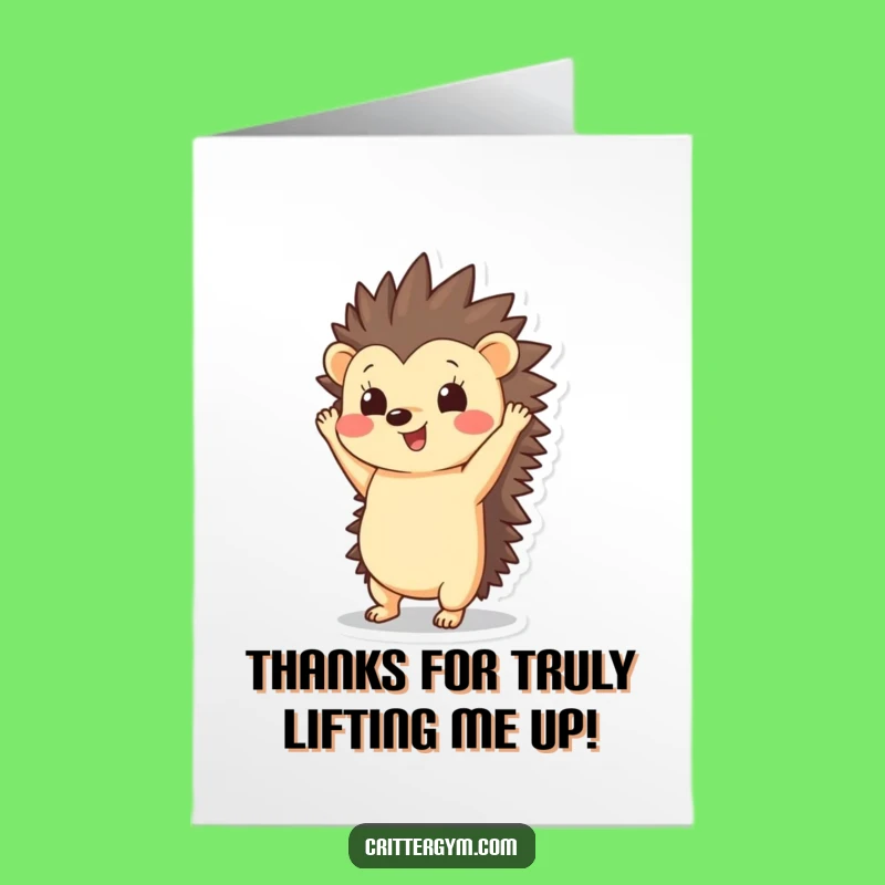 Free Printable Hedgehog Thank You Card - Handstand Downloadable Gratitude