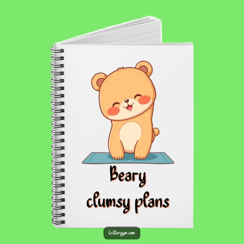 Funny Bear Cub Yoga Handstand Notebook: Jot Down Your Fitness Goals
