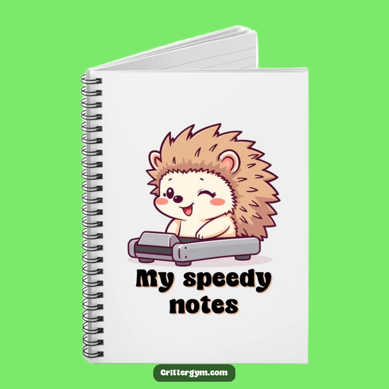 Funny Hedgehog Treadmill Notebook: Jot Down Fitness Fun
