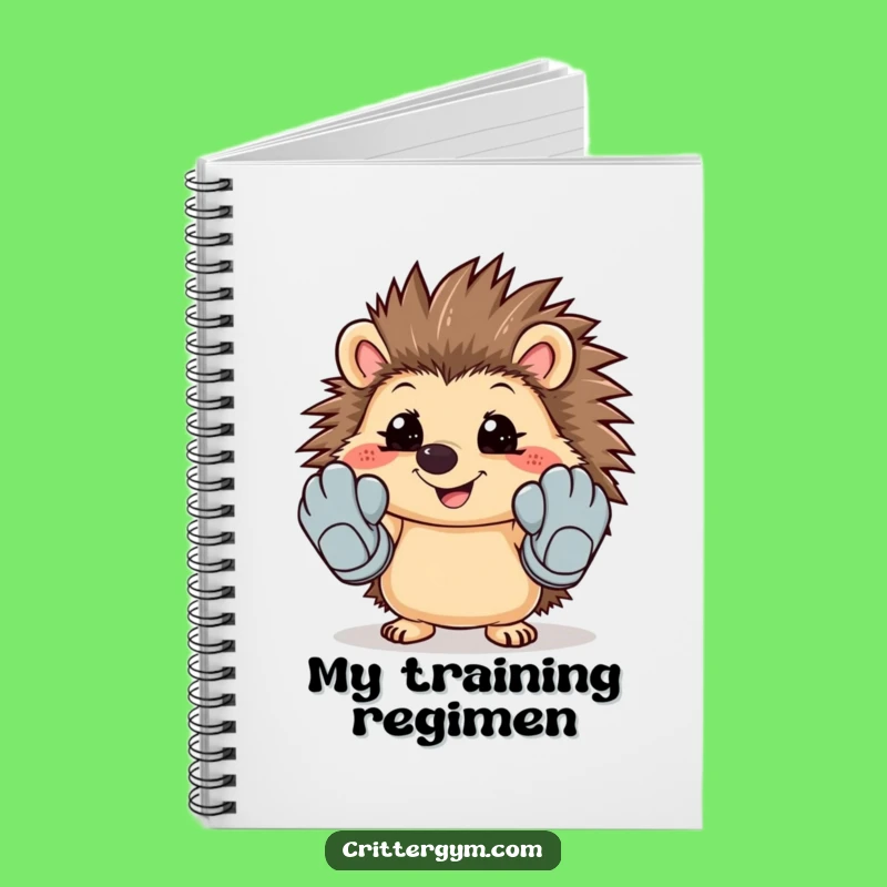 Funny Hedgehog Workout Notebook - Jot Down Goals & Cute Ideas!