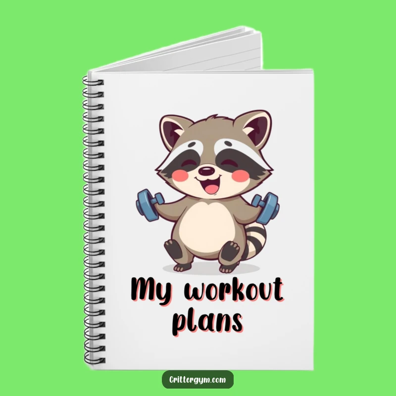 Funny Kawaii Raccoon Fitness Notebook: Giggling Racoon Journal, Hilarious Gift Idea