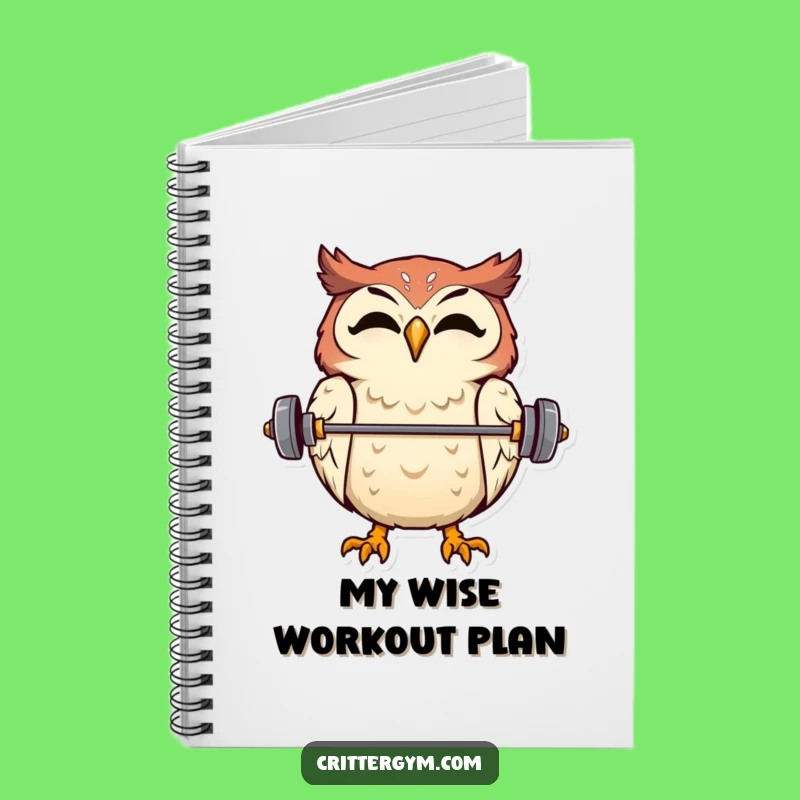 Funny Owl Barbell Notebook - Jot Down Wise Ideas & Workout Plans!