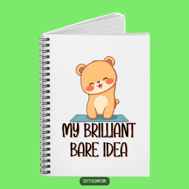Funny Bear Cub Yoga Notebook: Jot Down Ideas with Handstand Humor