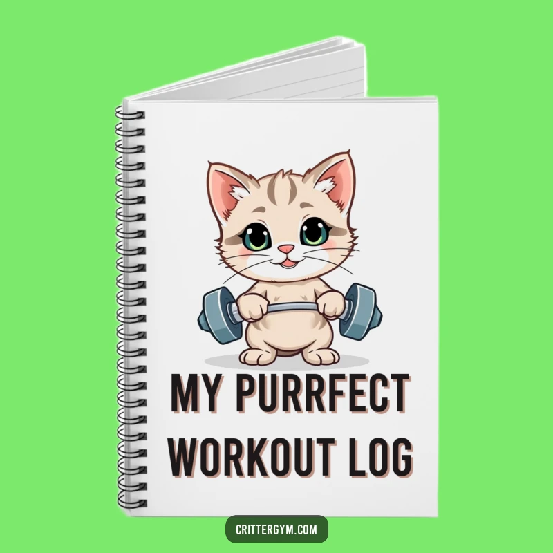 Funny Kitten Weightlifting Notebook: Log Your Gains with Adorable Flair