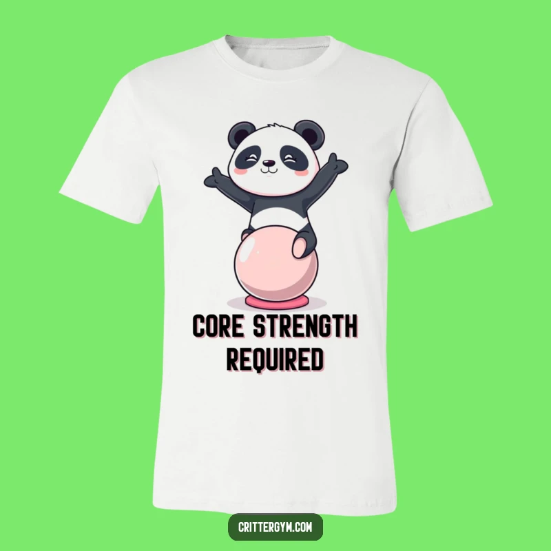Funny Kawaii Panda Yoga Ball T-Shirt, Comical Fitness Motivation Gift