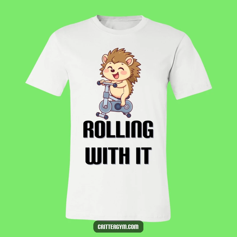 Funny Hedgehog Bike T-Shirt: Comical Fitness Tee for Spiky Sprinters and Gym Jokers