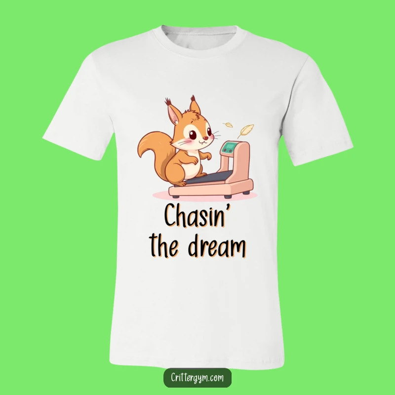 Funny Squirrel Feather Chase T-Shirt: Comical Workout Tee for Squirrel Lovers and Fitness Jokers