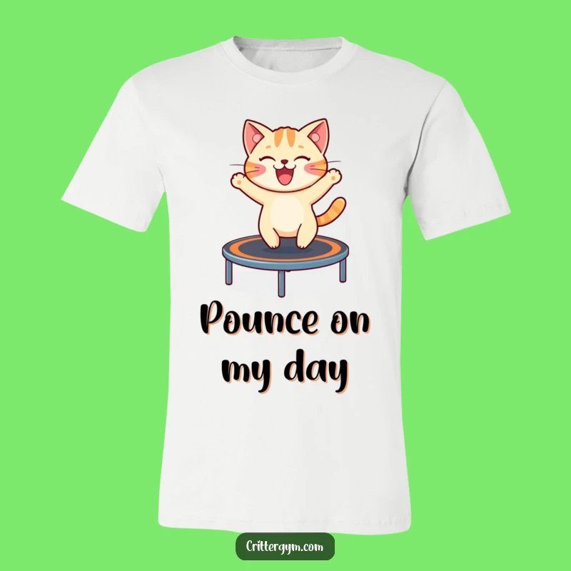 Funny Cat Trampoline T-Shirt: Bouncing Kitty, Perfect Gift