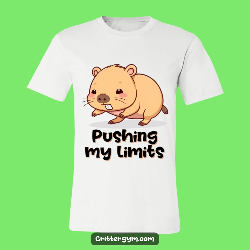 Funny Kawaii Capybara Push-Up T-Shirt, Comical Fitness Effort Gift