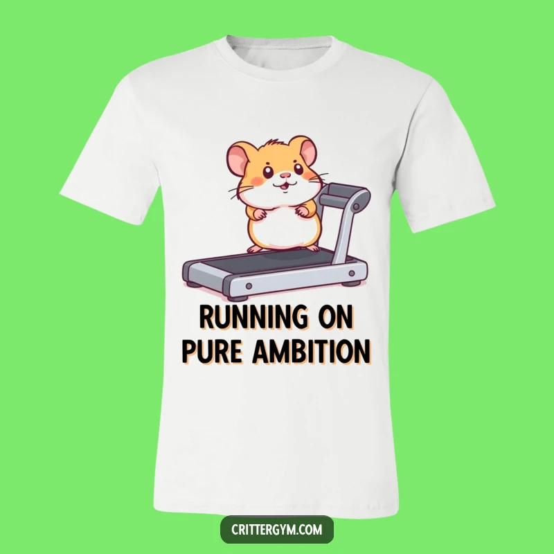 Funny Hamster Fitness T-Shirt: Energetic Treadmill Design for a Laugh