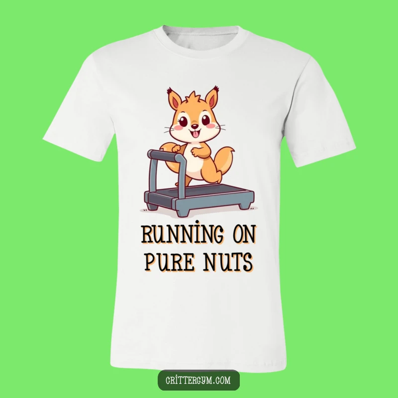 Funny Kawaii Squirrel Treadmill T-Shirt: Hilarious Workout Tee for Fitness Fanatics