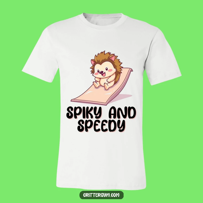 Funny Hedgehog Slide T-Shirt: Hilarious Gym Mat Tee for Active Fun