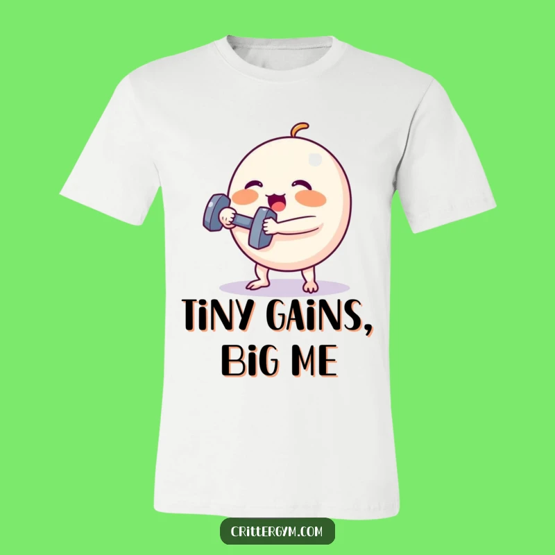 Funny Workout Tee: Spherical Creature Lifting Dumbbell, Hilarious Effort Shirt for Gym Lovers