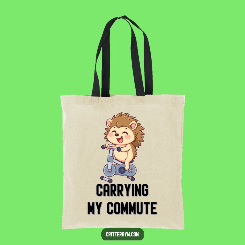 Funny Hedgehog Bike Tote Bag: Carry Your Essentials with This Hilarious Gift Bag