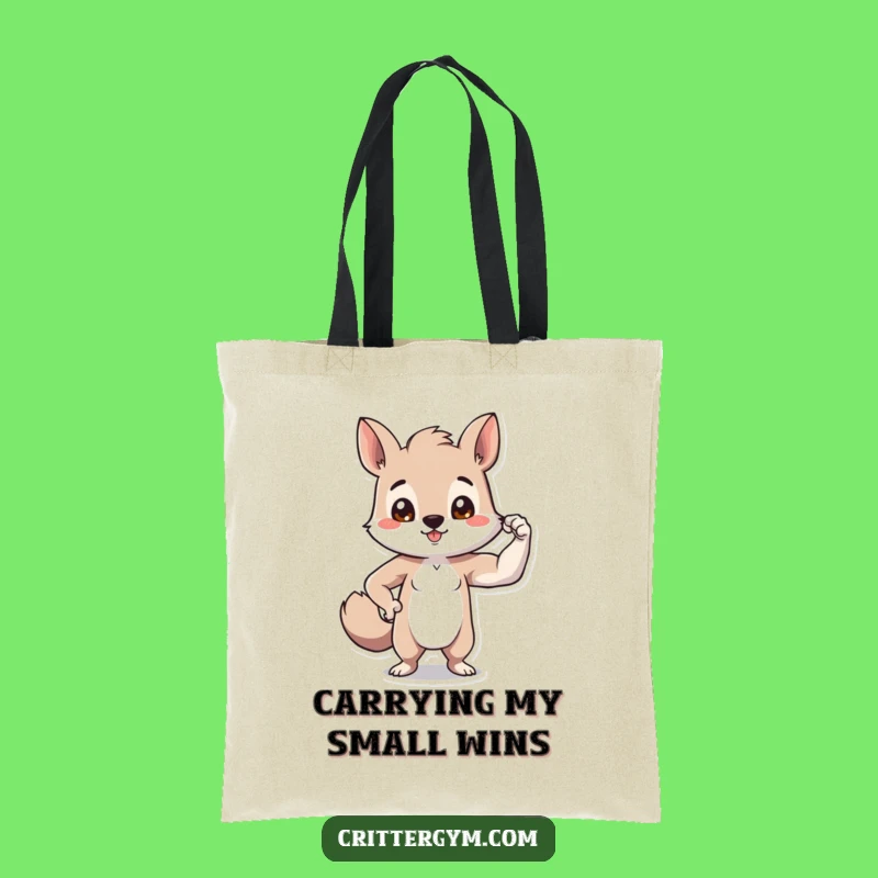 Funny Tiny Bicep Animal Tote Bag: Carry Your Humor & Strength!