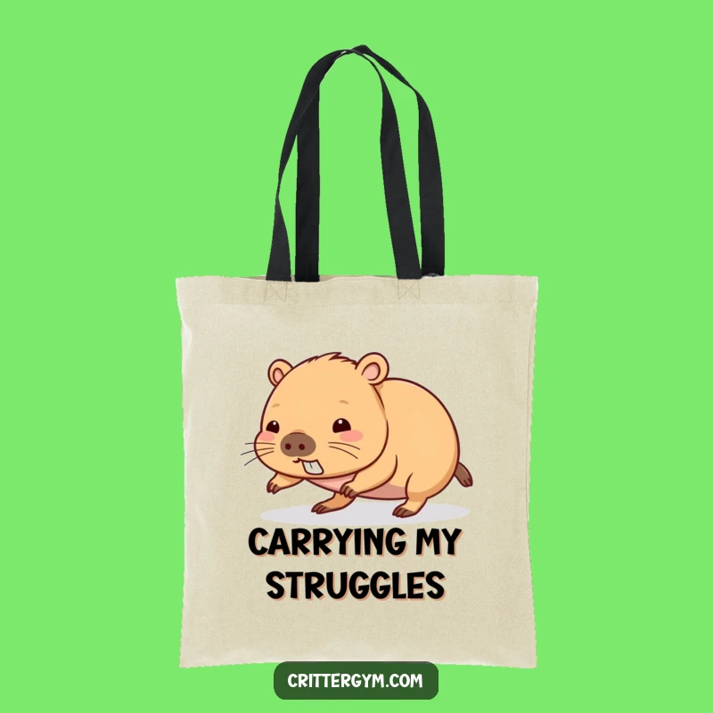 Durable Funny Kawaii Capybara Push-Up Tote Bag, Practical Effort Gift