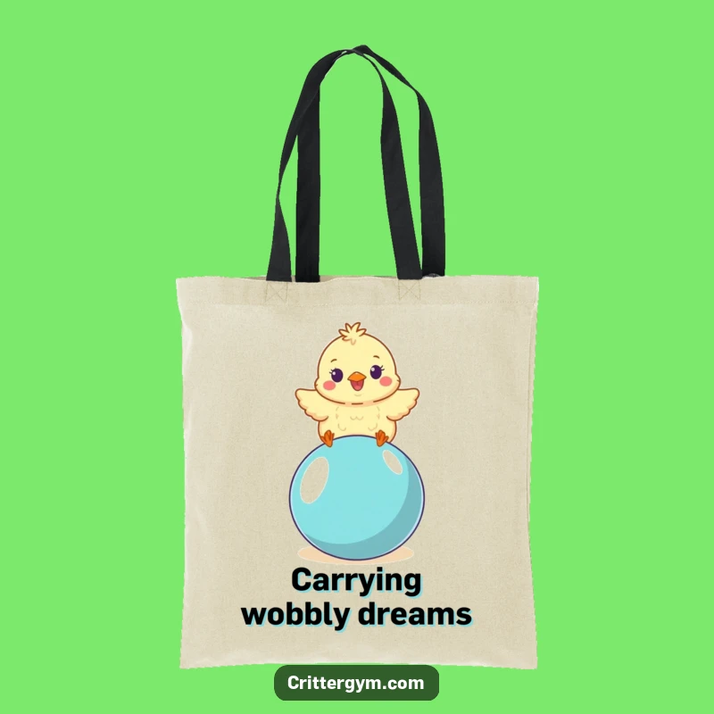 Funny Chick Tote Bag: Wobbly Yoga Ball Style, Your Perfect Funny Gift Carry-All!