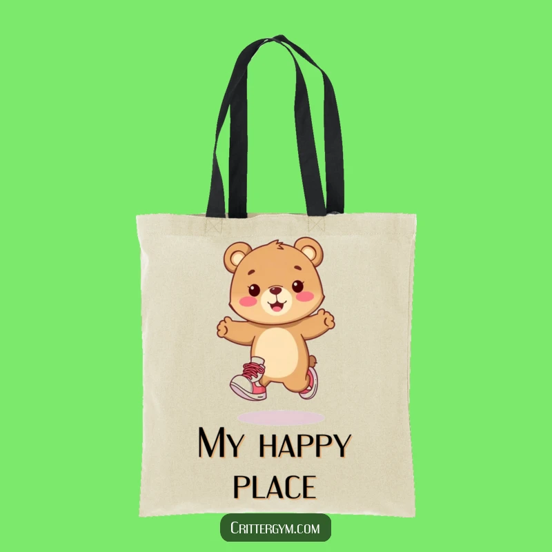 Funny Bear Cub Adventure Tote Bag - Humorous & Playful Hop Companion