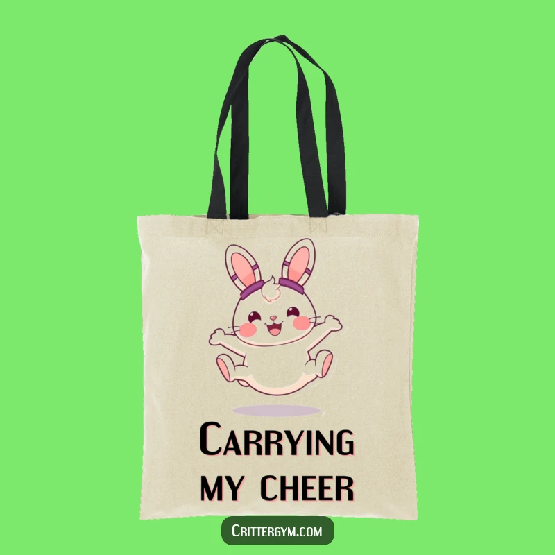 Funny Bunny Tote Bag: Cheerful Cartwheel Style, Your Perfect Funny Gift Carry-All!