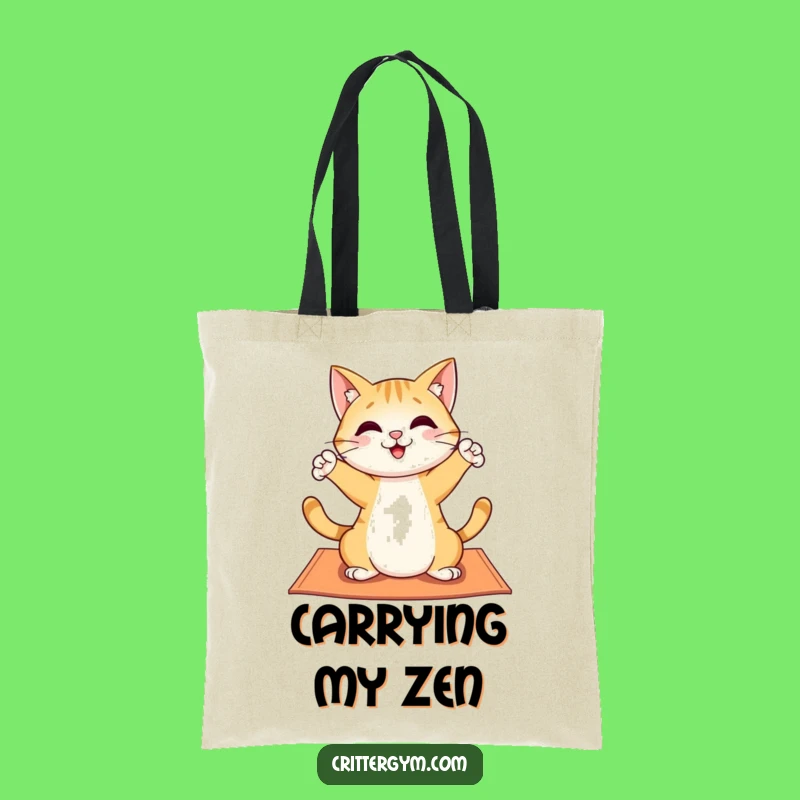 Funny Cat Yoga Tote Bag: Chic & Humorous Feline Stretch Carry-All Gift