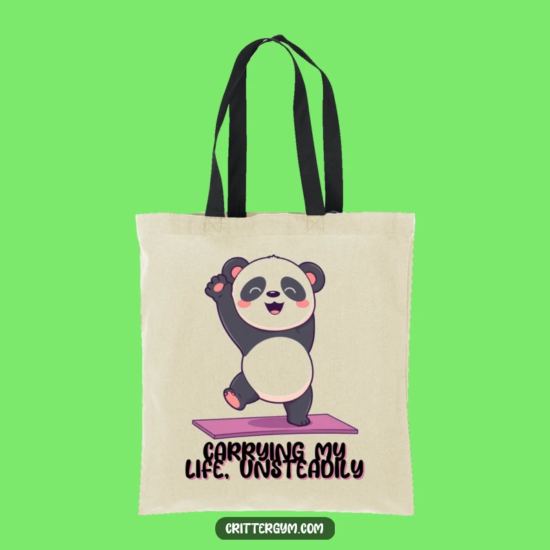 Funny Panda Yoga Tote Bag: Carry Your Essentials with Humor