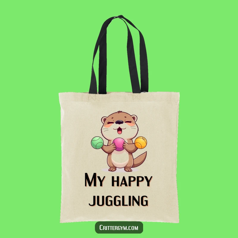 Funny Otter Juggling Tote Bag: Carry Your Essentials with Playful Style